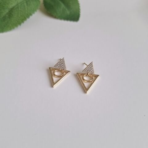 14 AYAR ALTIN RENGİ XUPİNG KÜPE