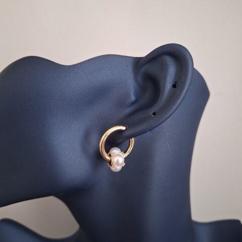 İNCİ DETAYLI XUPİNG HALKA KÜPE