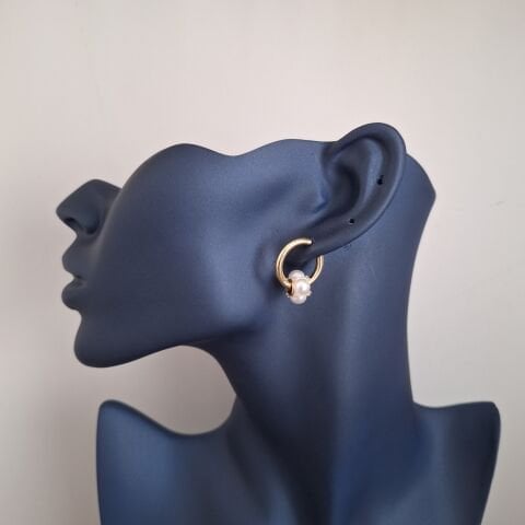 İNCİ DETAYLI XUPİNG HALKA KÜPE