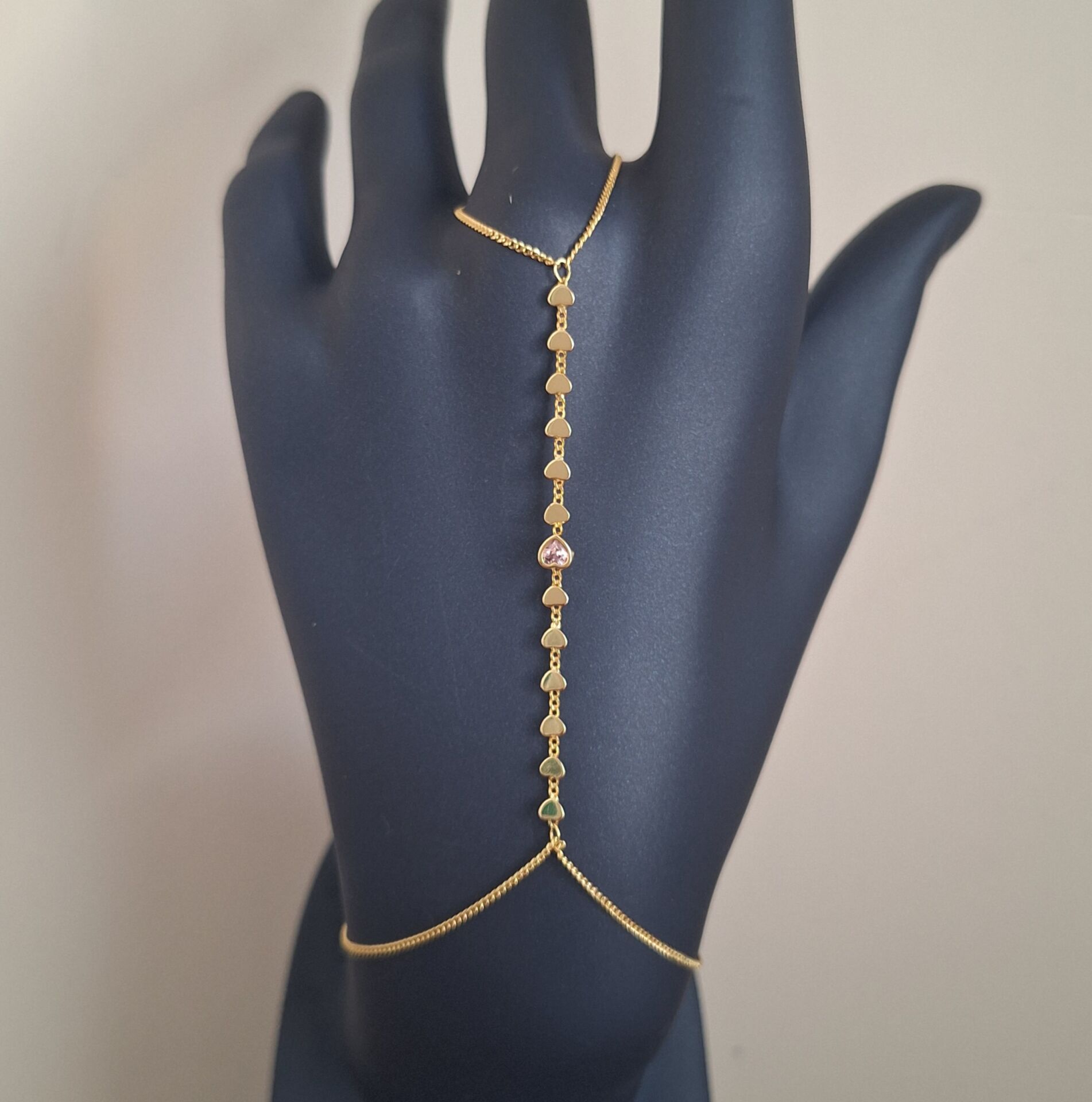 GOLD RENK ŞAHMERAN PEMBE TAŞLI