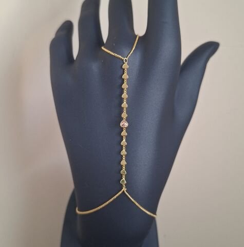 GOLD RENK ŞAHMERAN PEMBE TAŞLI