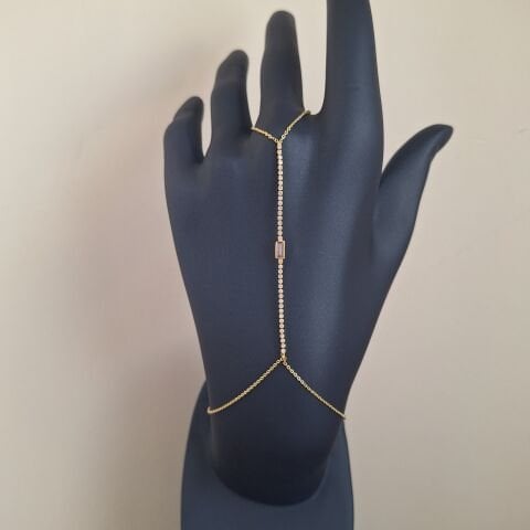 GOLD RENK SUYOLU ŞAHMERAN PEMBE TAŞLI