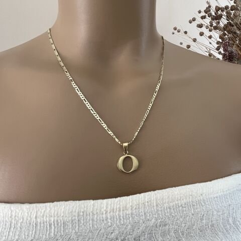 XUPING TAŞSIZ HARF KOLYE (O)14 AYAR GÖRÜNÜMLÜ