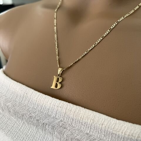 XUPING TAŞSIZ HARF KOLYE (B)14 AYAR GÖRÜNÜMLÜ