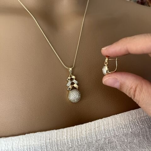 XUPING KOLYE-KÜPE SET 14 AYAR KAPLAMA