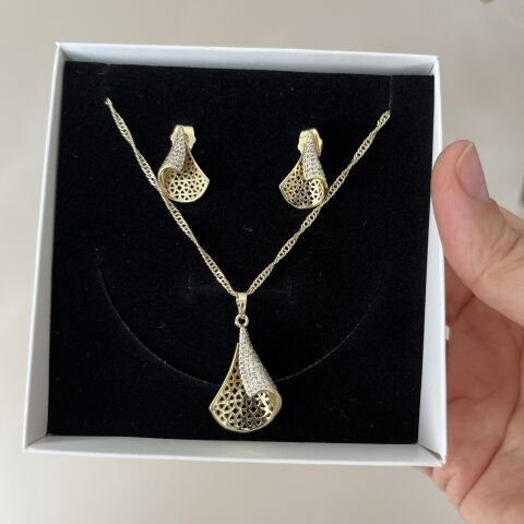 XUPING KOLYE-KÜPE SET 14 AYAR KAPLAMA