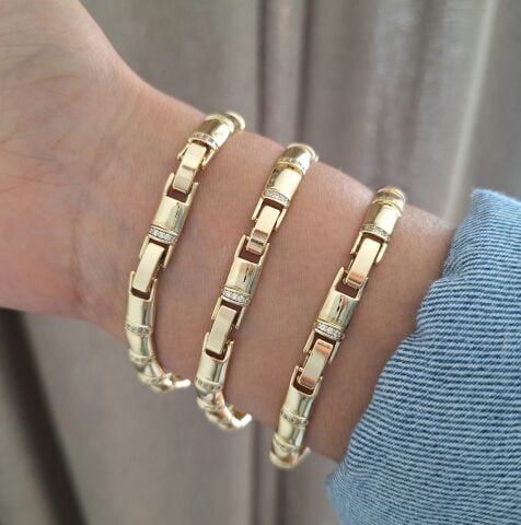 14 AYAR ALTIN RENGİ XUPİNG BİLEKLİK