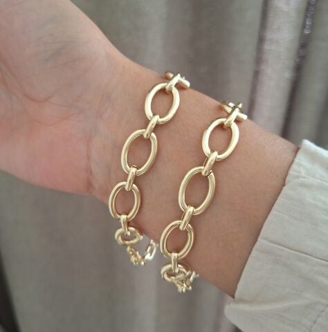 14 AYAR ALTIN RENGİ XUPİNG TAŞSIZ BİLEKLİK