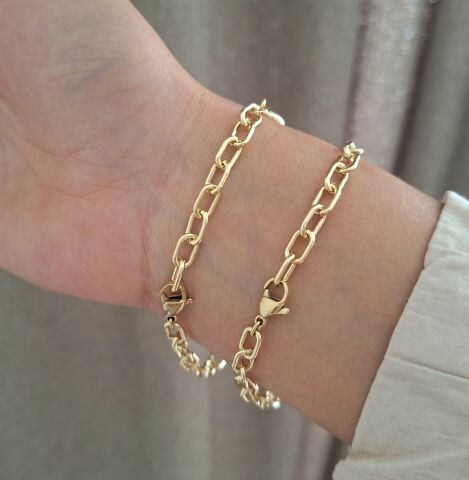 14 AYAR ALTIN RENGİ XUPİNG TAŞSIZ BİLEKLİK