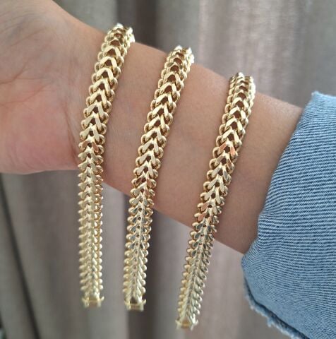 14 AYAR ALTIN RENGİ TAŞSIZ XUPİNG BİLEKLİK