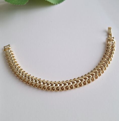 14 AYAR ALTIN RENGİ TAŞSIZ XUPİNG BİLEKLİK