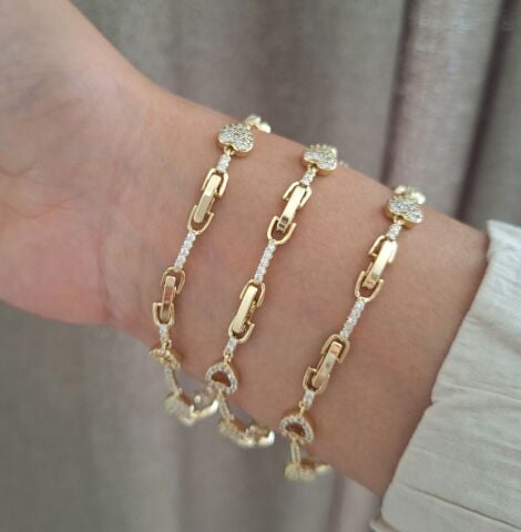 14 AYAR ALTIN RENGİ XUPİNG BİLEKLİK