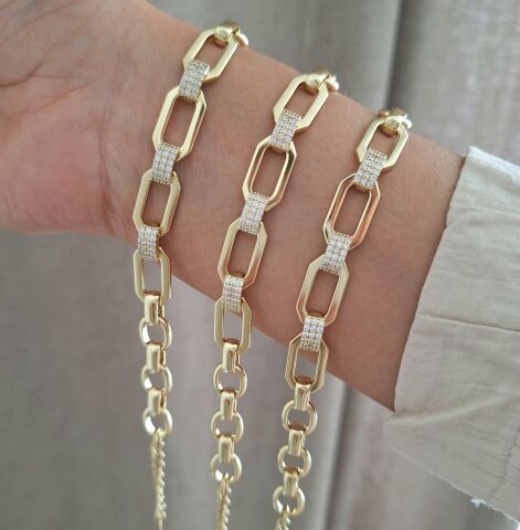 14 AYAR ALTIN RENGİ XUPİNG BİLEKLİK