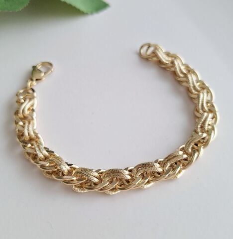 14 AYAR ALTIN RENGİ TAŞSIZ XUPİNG BİLEKLİK