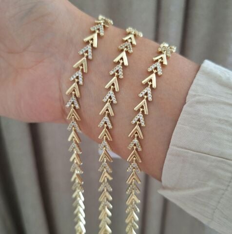 14 AYAR ALTIN RENGİ XUPİNG BİLEKLİK