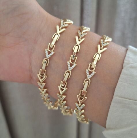 14 AYAR ALTIN RENGİ XUPİNG BİLEKLİK