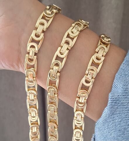 14 K ALTIN RENGİ TAŞSIZ XUPİNG BİLEKLİK