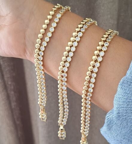 14 K ALTIN RENGİ XUPİNG İKİLİ BİLEKLİK