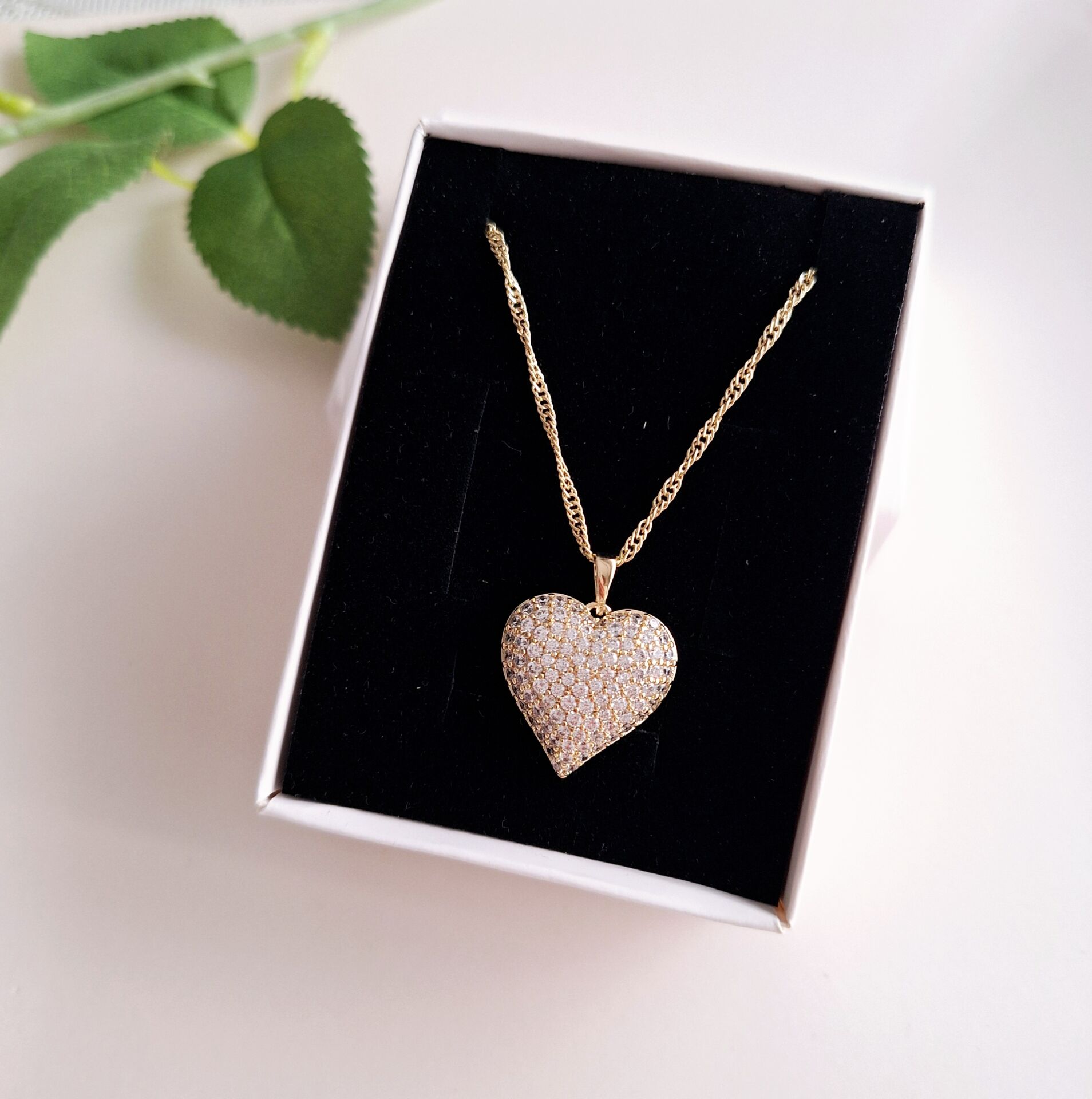 14 K ALTIN RENGİ KALP XUPİNG KOLYE 45 CM