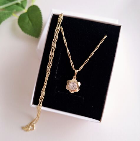 14 K ALTIN RENGİ XUPİNG KOLYE 45 CM